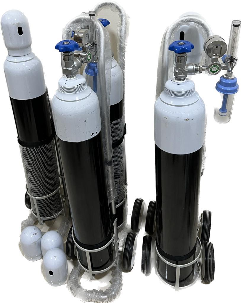 Oxygen Medical Gas Cylinder Trolley Regulator set and Flowmeter